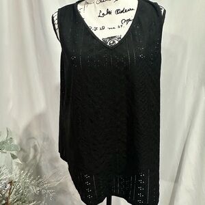 Black Sleeveless Lace Top
